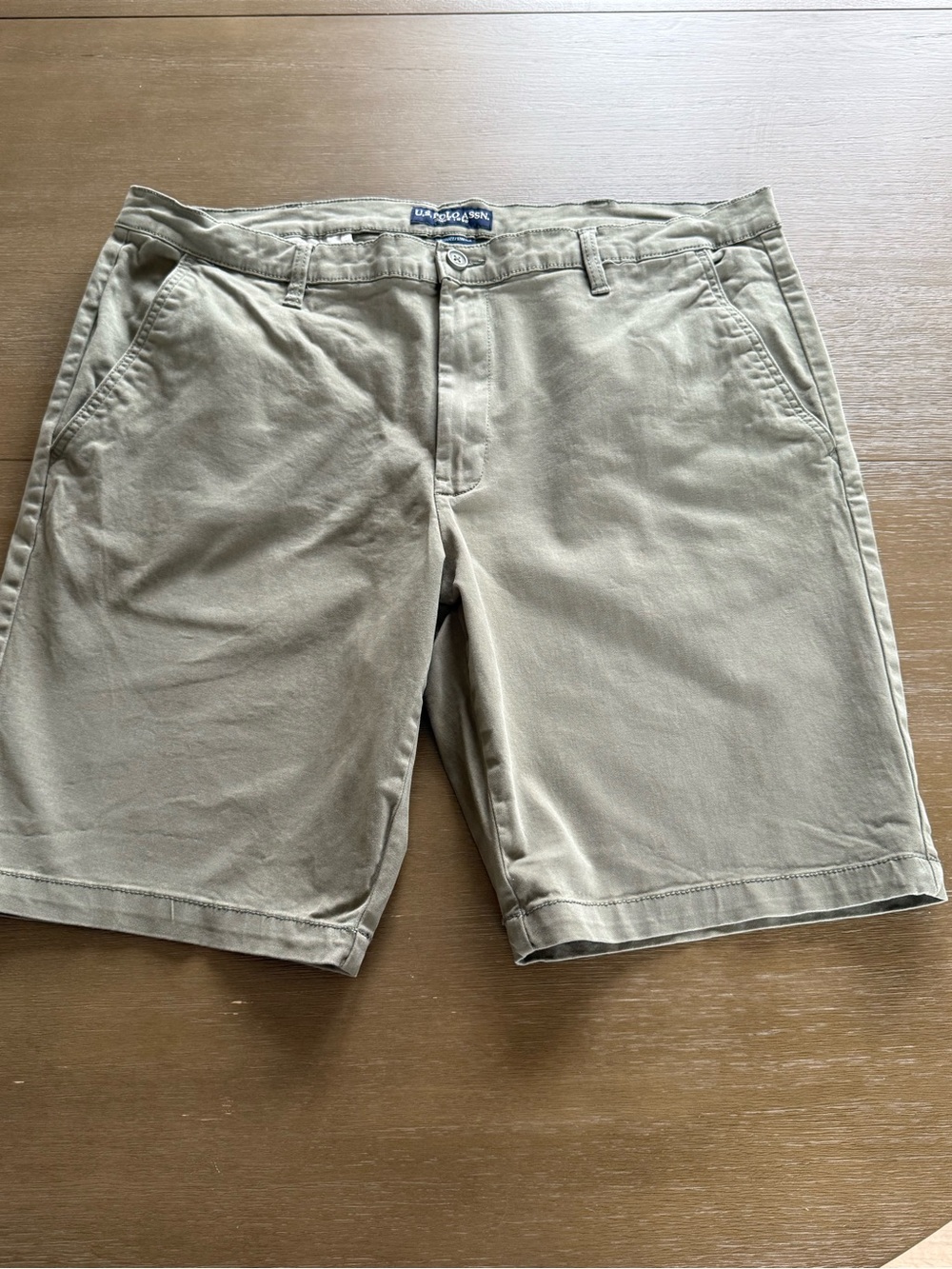 U.S. Polo Assn. Men’s Olive Khaki Flat Front Shorts